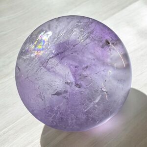 Amethyst Crystal Marble Sphere‎ Meditation Stone (#12)